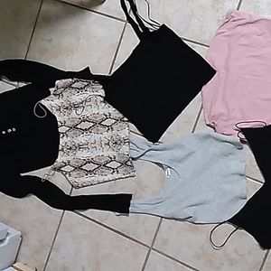 6 crop tops & sweater